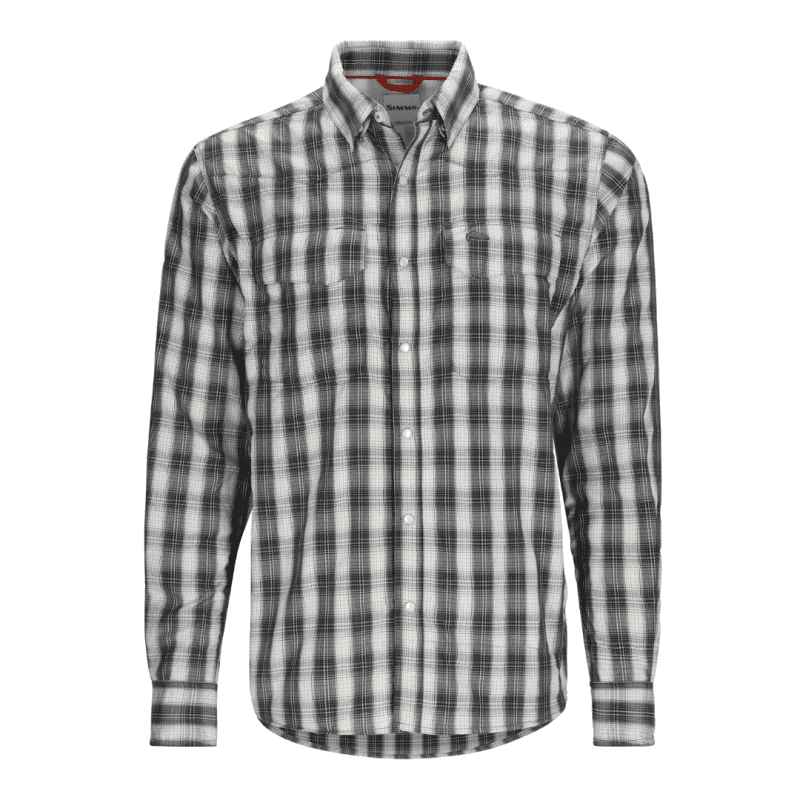 simms big sky long sleeve shirt black plaid