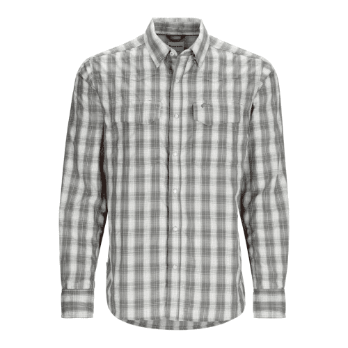 simms big sky long sleeve shirt black plaid 1