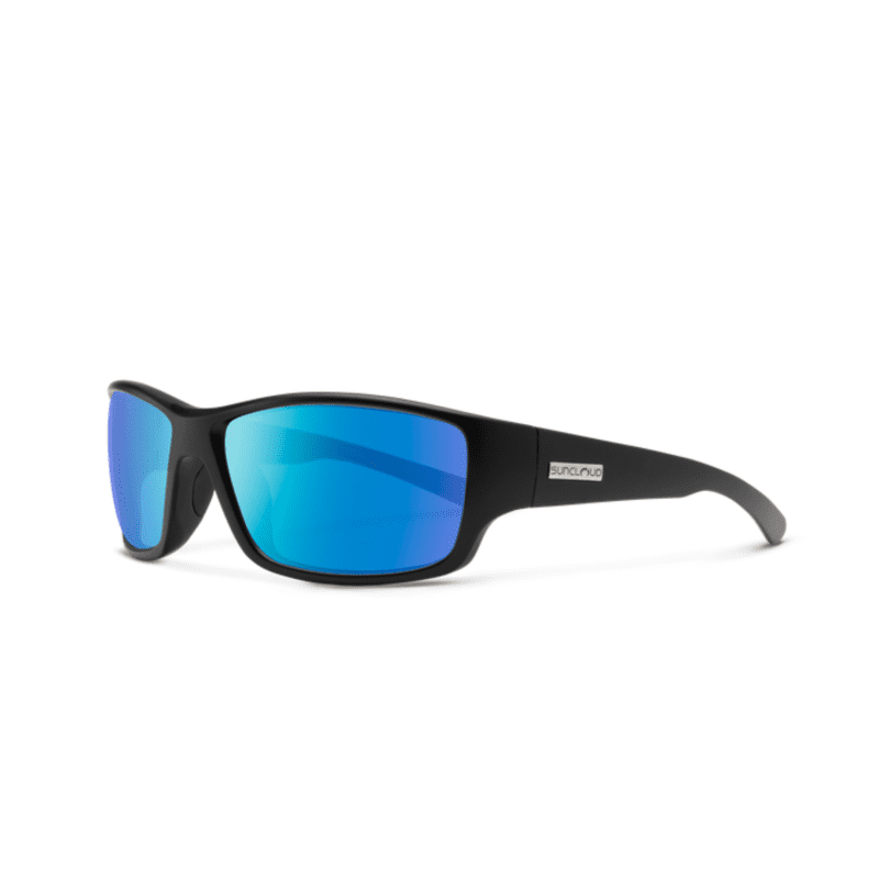 suncloud hull matte black polarized blue mirror